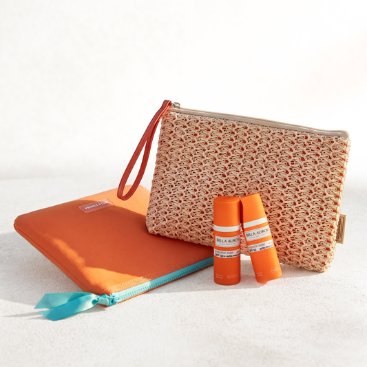 Ecran Solaire SPF 50+ + Trousse coton Rayée
