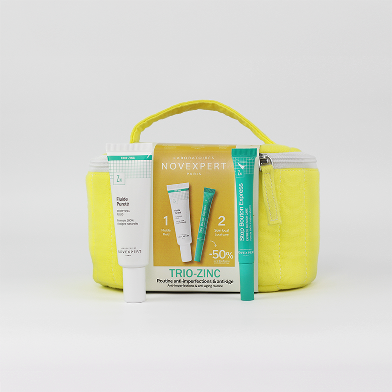 PACK trousse Fluide Pureté trio Zinc+stop bouton - Novexpert