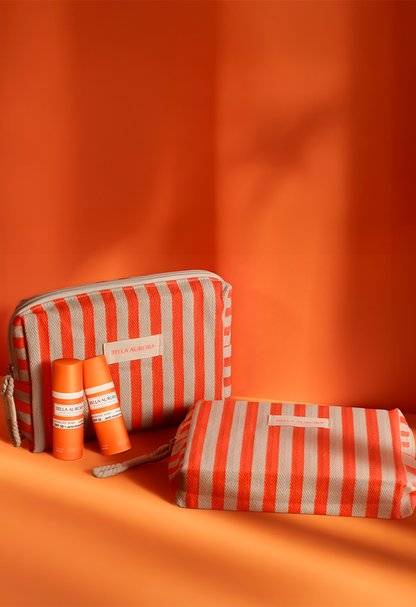 Ecran Solaire SPF 50+ + Trousse coton Rayée